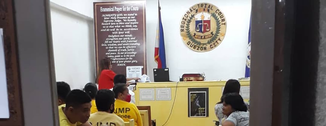 A Philippine Court in Quezon city with detainees.