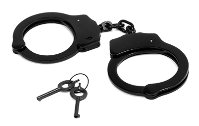 Handcuffs beside its key.