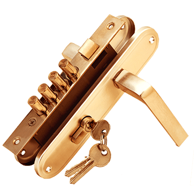 Keys in a door to symbolize an estate.