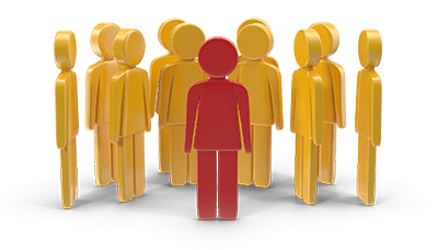 A group of people to illustrate a company.