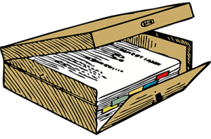 Files as an example of evidence that is needed.