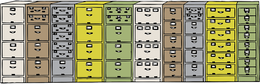 Filing cabinets to denote the long history of court decisions on psychological incapacity.