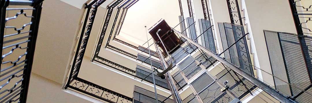 A picture of a condominium unit's common stairwell as this is the only property foreigners can buy.