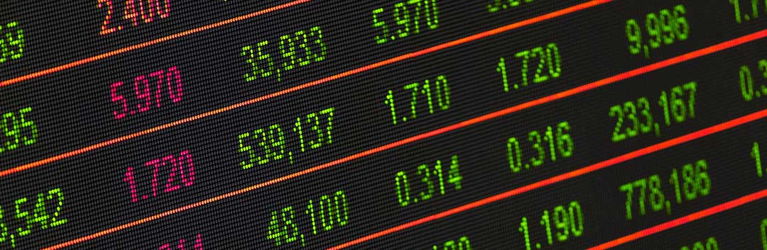 A photo of a Stock Market screen showing the increasing and decreasing value of Shares to symbolize the increase in Net Value of Conjugal Property from the start of a marriage to when it dissolves.