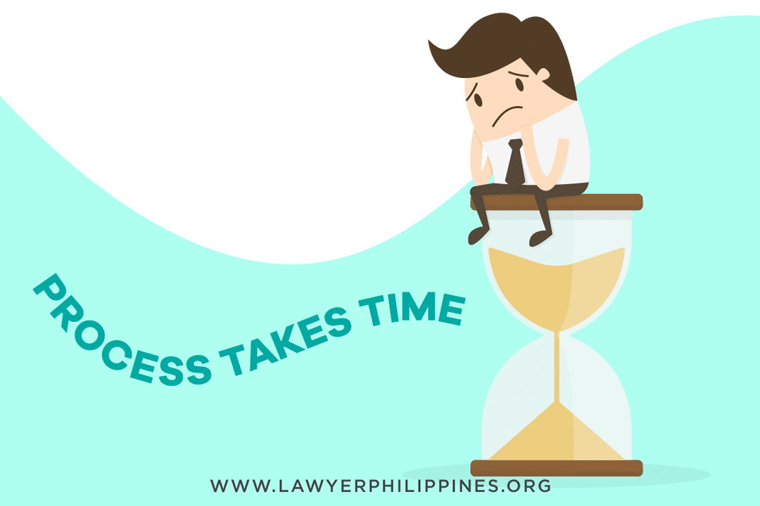 Time passing as a man waits for the process to finish because the process of transfer a land title to a family member in the Philippines takes time – even just getting the death certificate.
