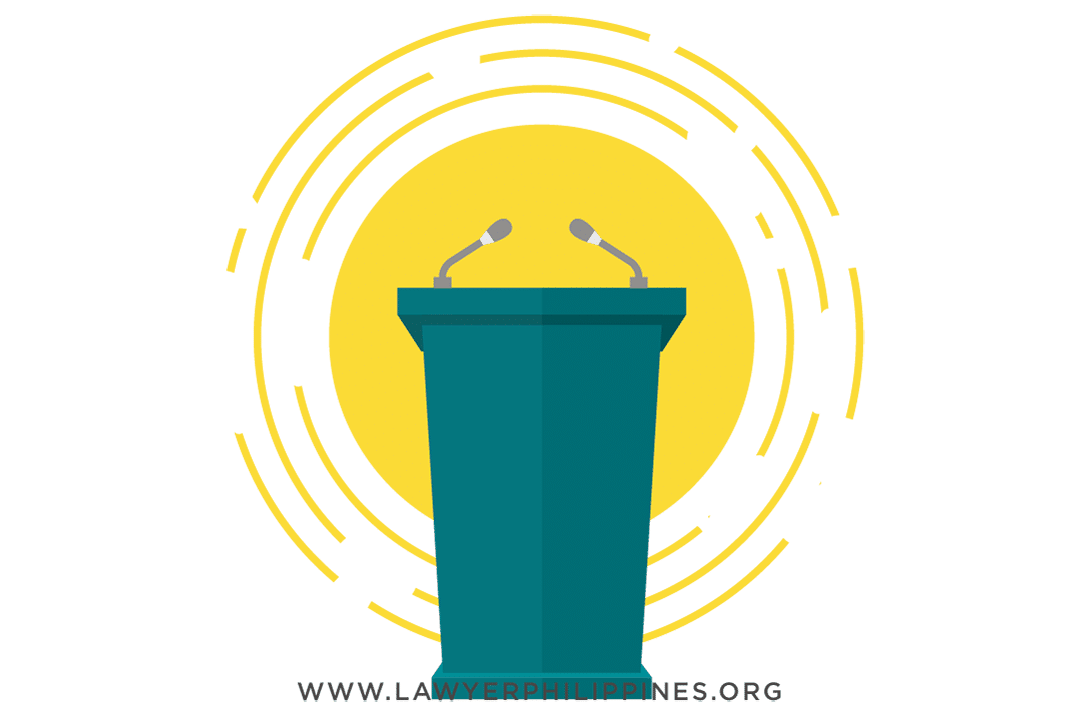 A green podium with microphones indicating the opportunity an employee has to give his side during an Admin Hearing Process Philippines in Just Cause