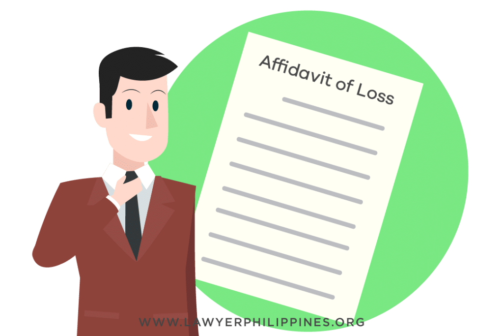 A man standing next to a document which has the title Affidavit of Loss, the first step in the process of a Reissuance of Title case