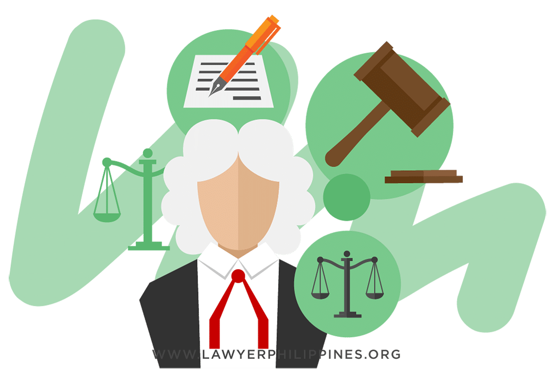 Reconstitution of Title Philippines – the Decision will take some time as it will rely on the availability of the judge. In this picture is a judge in a white court wig and around his head are the Scales of Justice symbol, Papers and a gavel and stand.