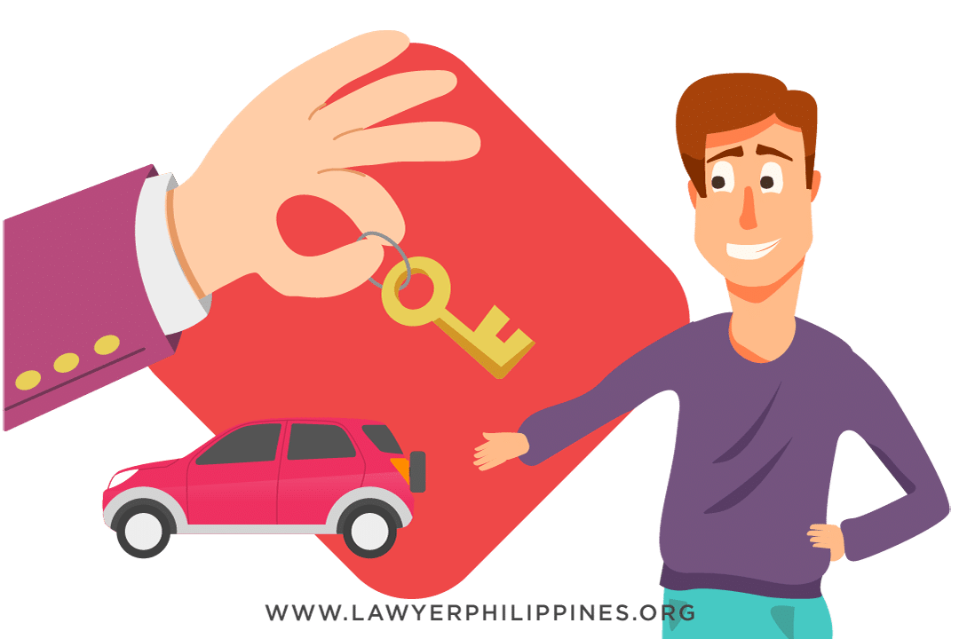 A hand offering a key to a man in a blue sweater. Underneath is the car the key belongs to, signifying that some pre-owned property can be excluded from Conjugal Property under certain Property Regimes. Absolute Community of Property, Conjugal Partnership of Gains, Inheritance part of Conjugal Property?