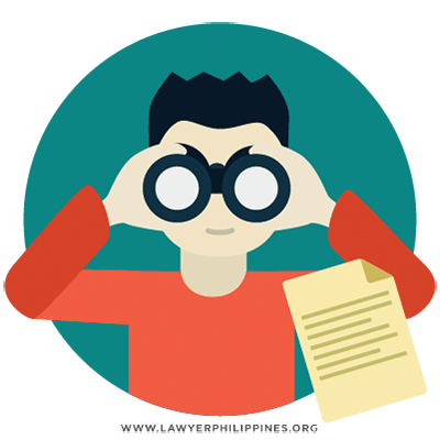 A man looking through binoculars for a Lost Land Title Philippines with a document to the right of him.