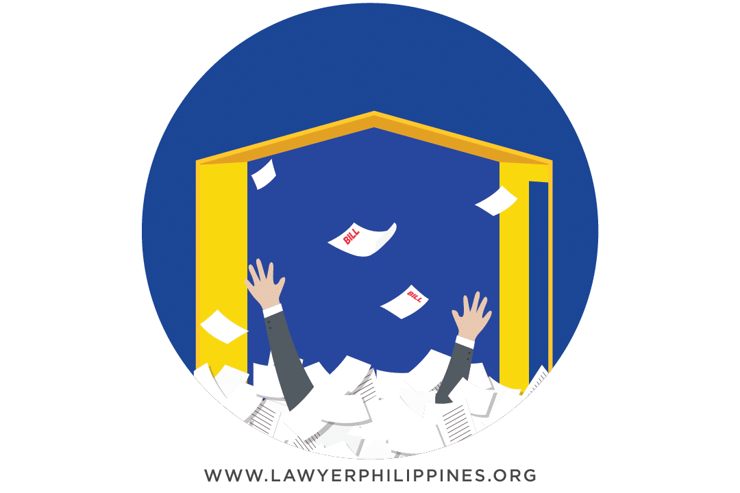 A person buried beneath papers and bills; An employer may still face Separation Pay Requirements for terminated employees under Authorized Causes.