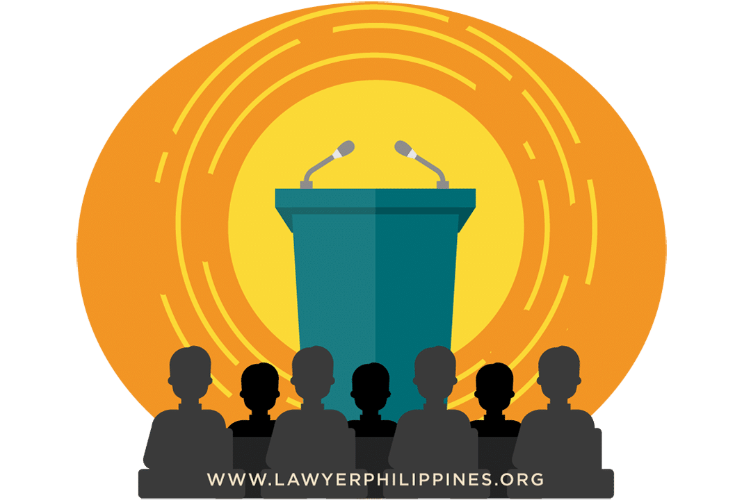 A blue podium backlit in yellow and orange, representing a Witness Stand in court. A Reconstitution of Title Philippines court case requires witness testimony.