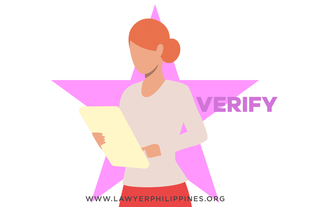 A woman with ginger hair holding and looking at a Land Title Certificate. Behind her is a lilac star and the word