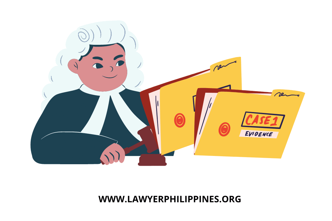 A judge and case folders