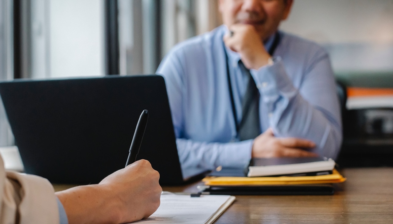 A client and a lawyer