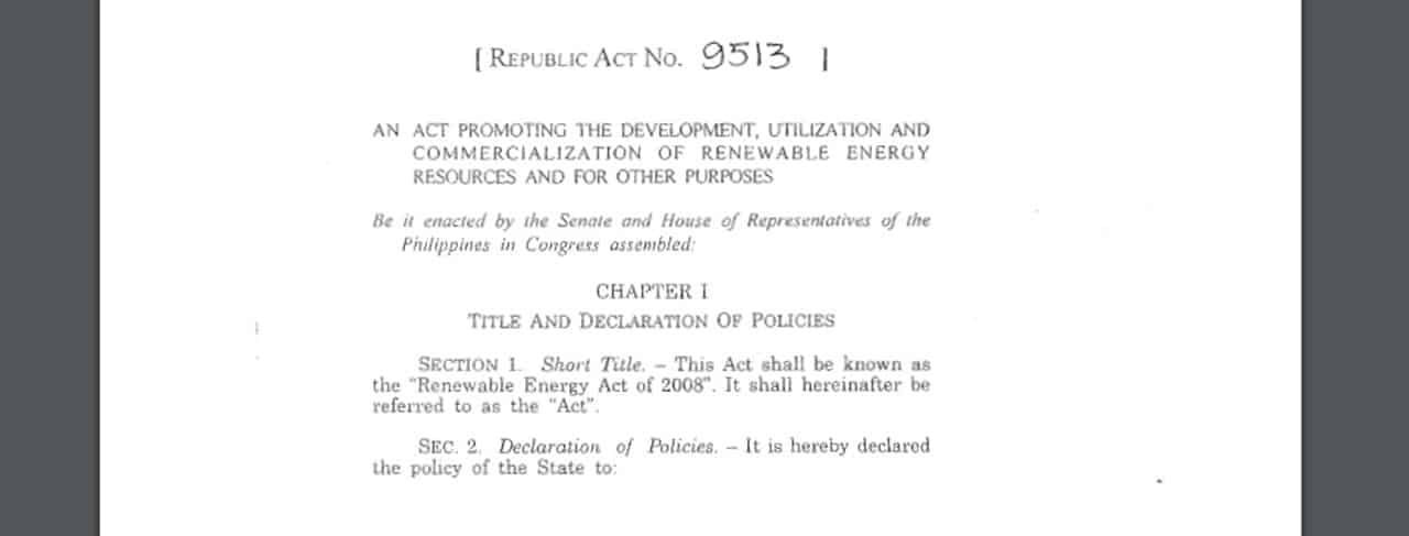 The title page of the RA 9513