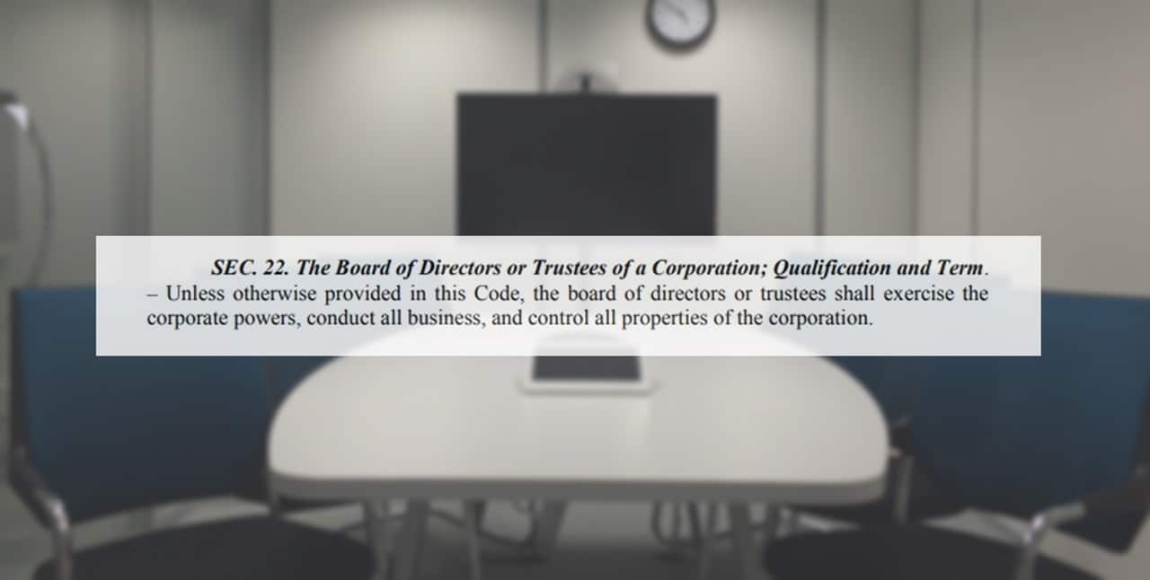 Section 22 of the Revised Corporation Code of the Philippines