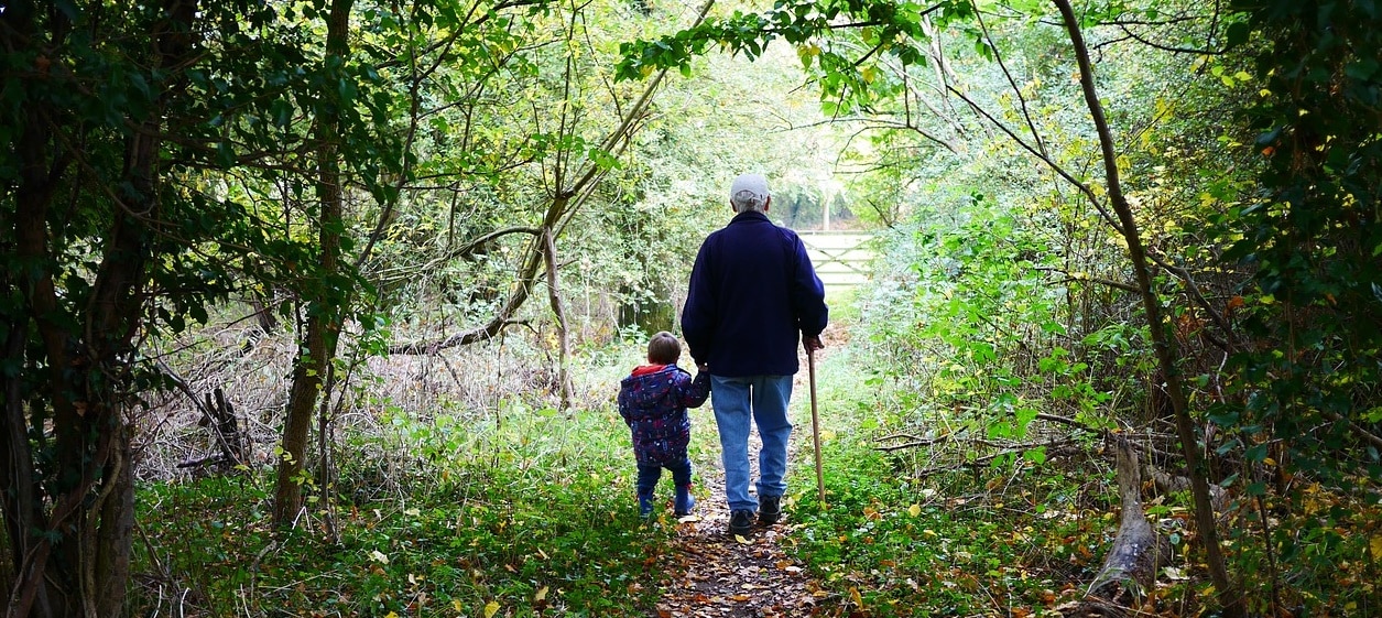 Grandfather and his grandson