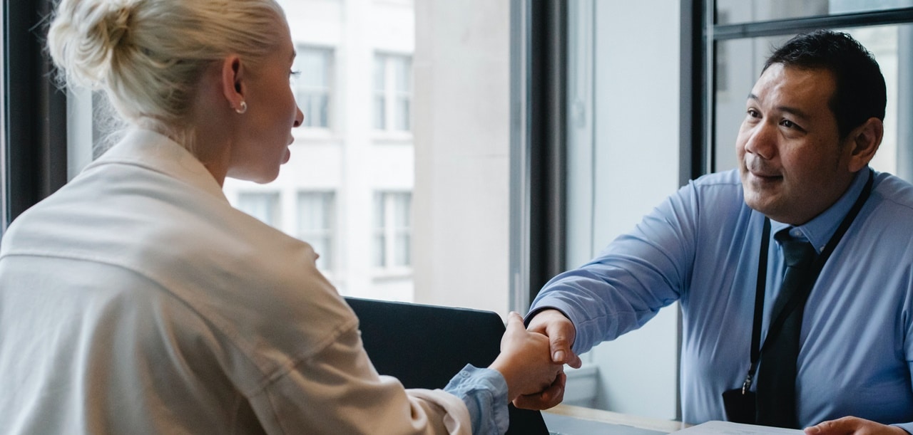 Two people shaking hands