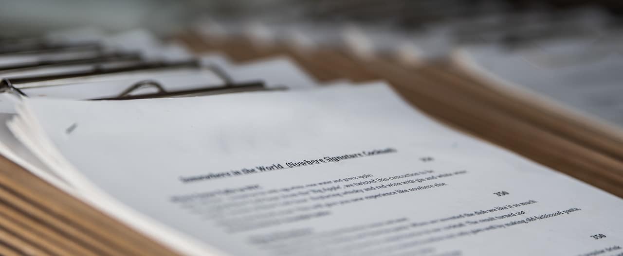 Arranged documents in the folder