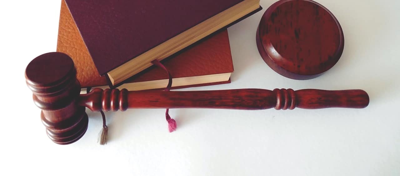 Gavel and legal books