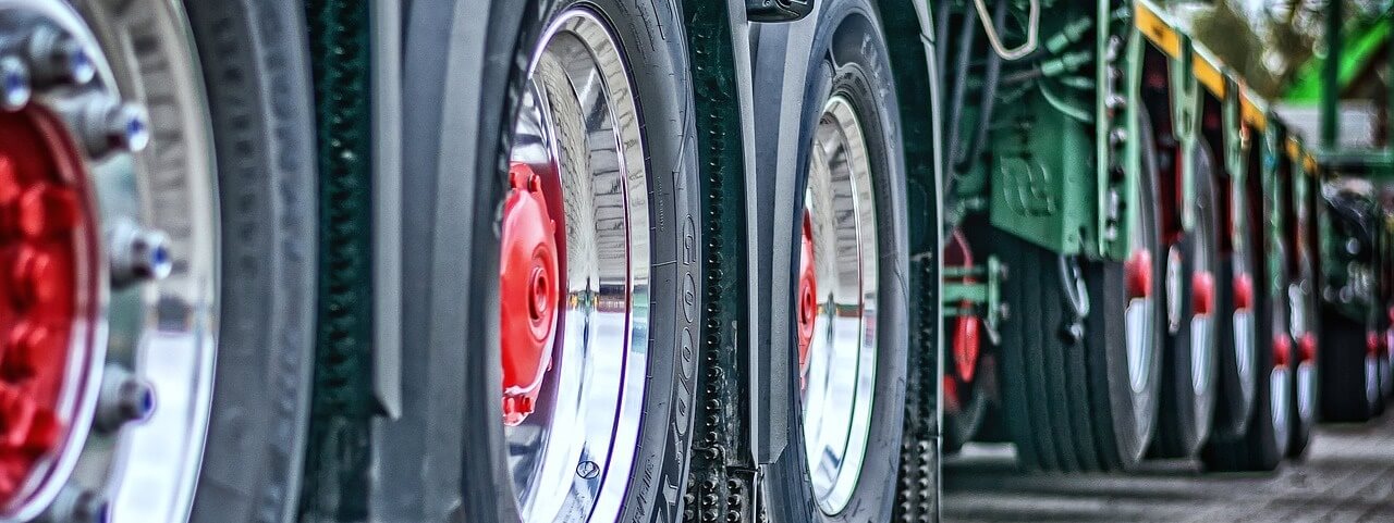 Wheels of truck symbolizing trucking services