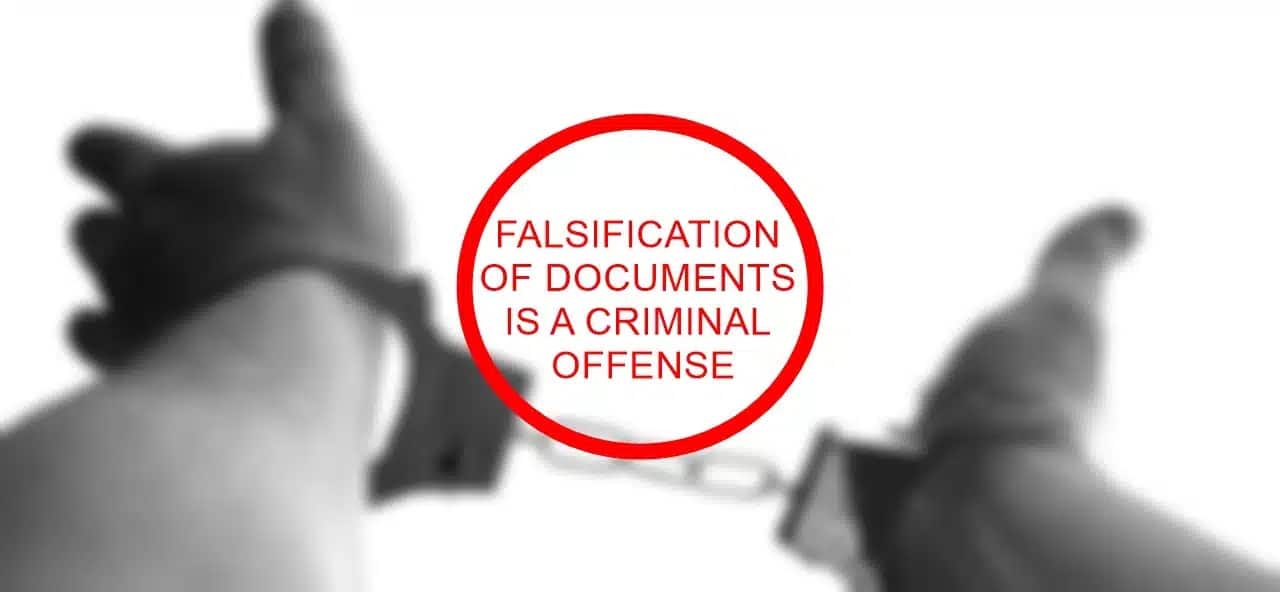 Falsification of documents if criminal offense 5