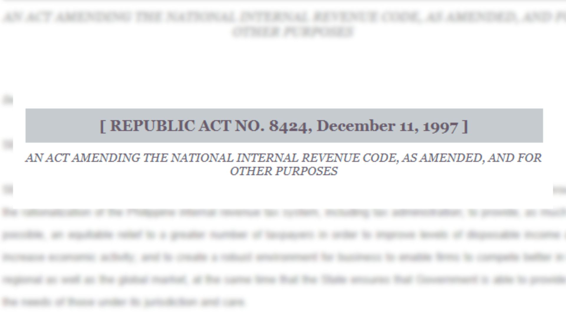 National internal revenue code