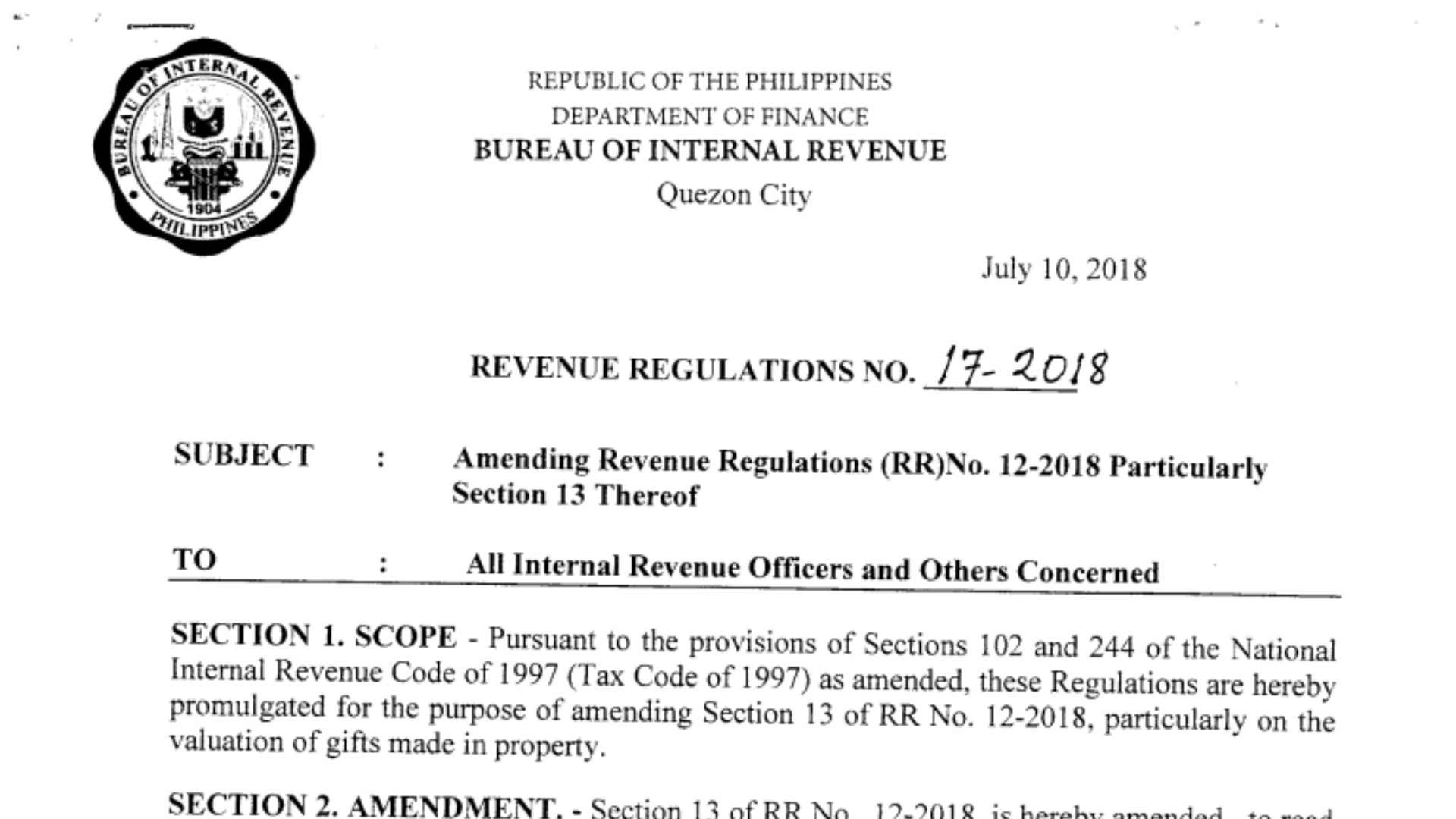 extrajudicial settlement registry NIRC
