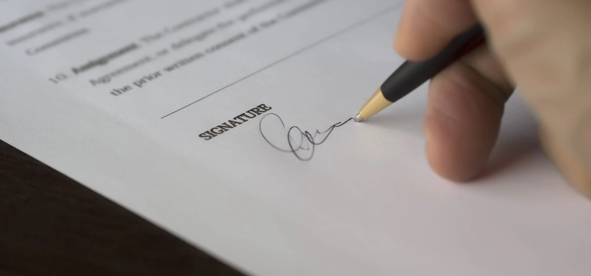 A person signing a legal document