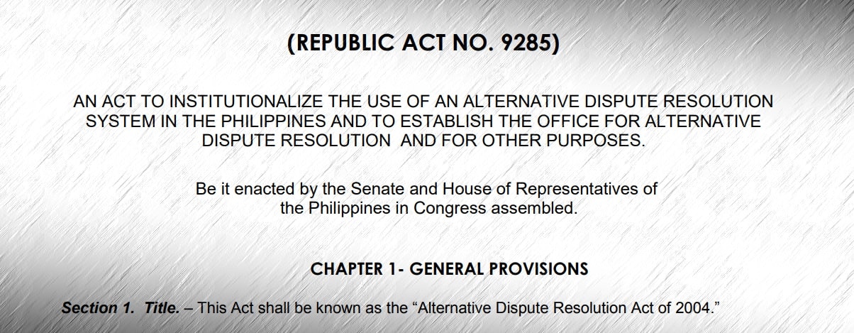 The front page of the RA 9285