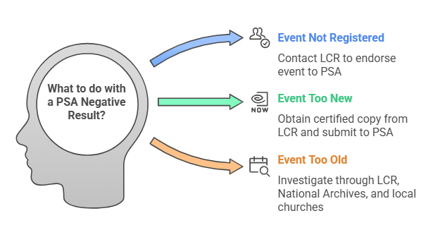 What should I do if I have a Philippine Statistics Authority Negative Result visual selection