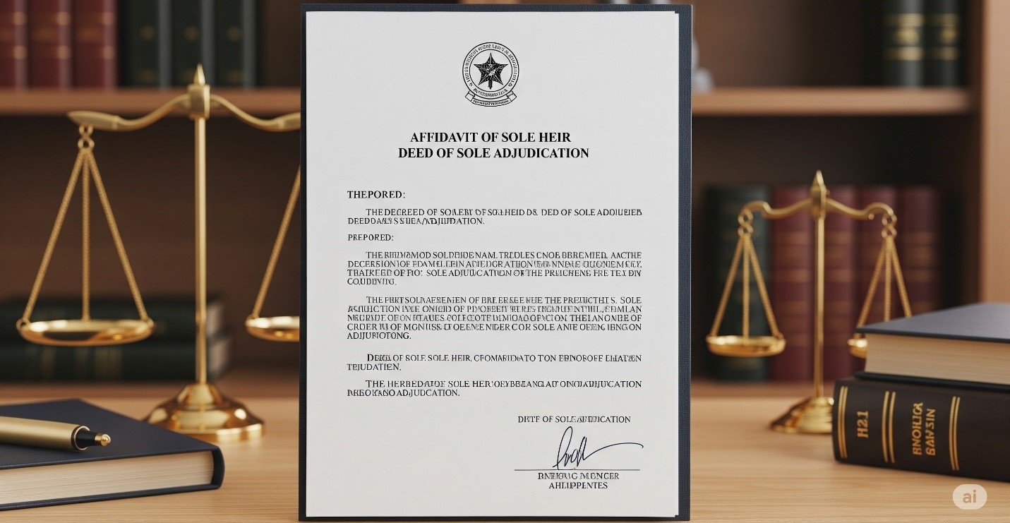 Affidavit of Sole Heir is required to transfer the property to a sole heir. This section of the Affidavit Philippines Legal Guide addresses this in detail.